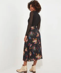 Pop Of Colour Pleated Skirt