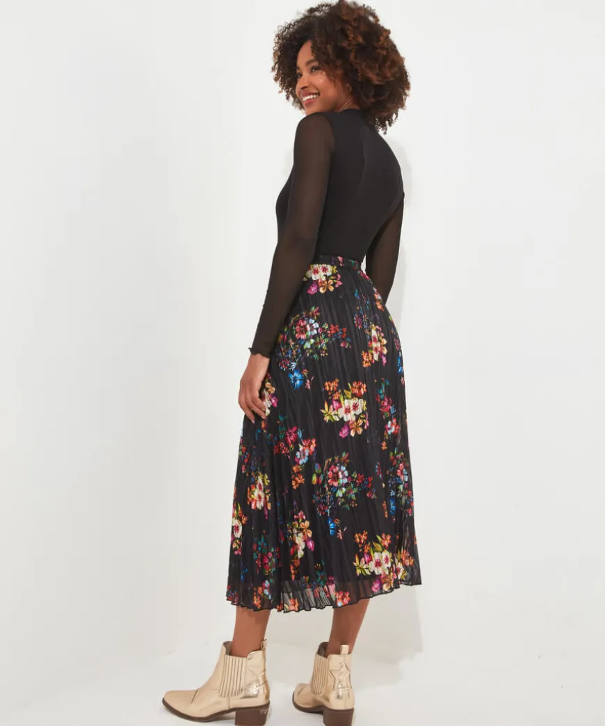 Pop Of Colour Pleated Skirt