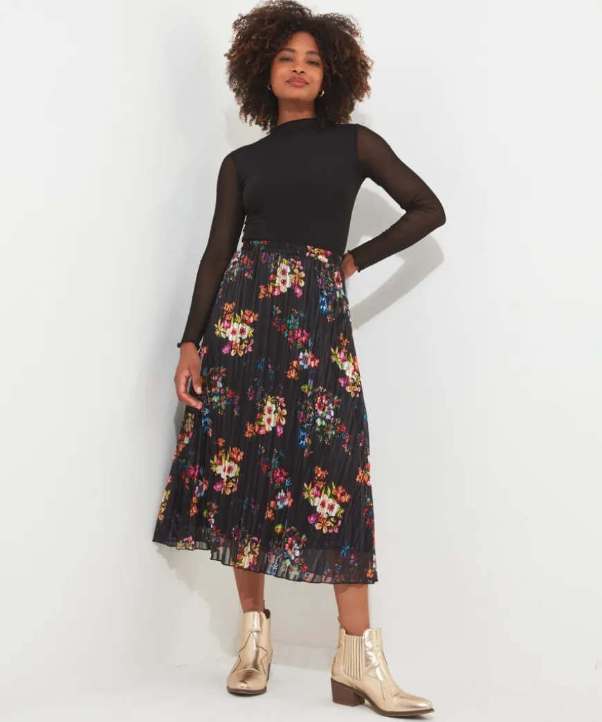 Pop Of Colour Pleated Skirt