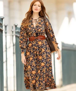 Rich Floral Jersey Dress