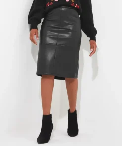 Rock It Pu Pencil Skirt
