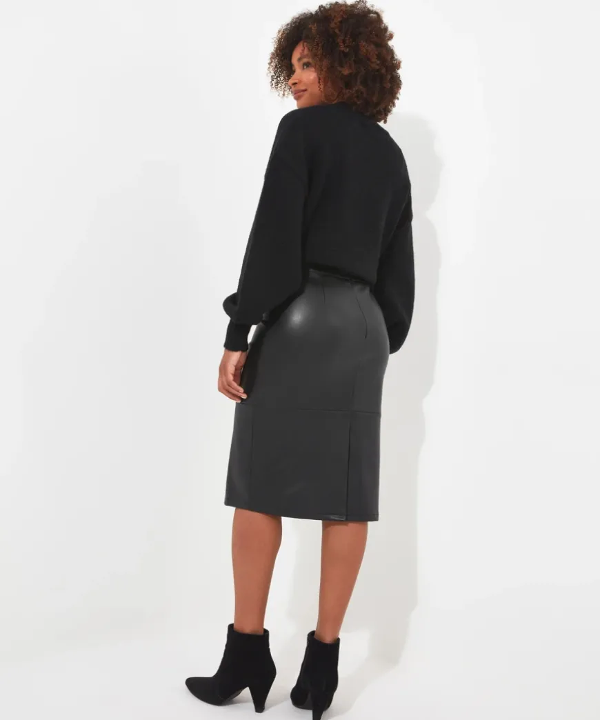 Rock It Pu Pencil Skirt