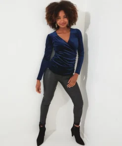 Roxanna Wrap Velour Top