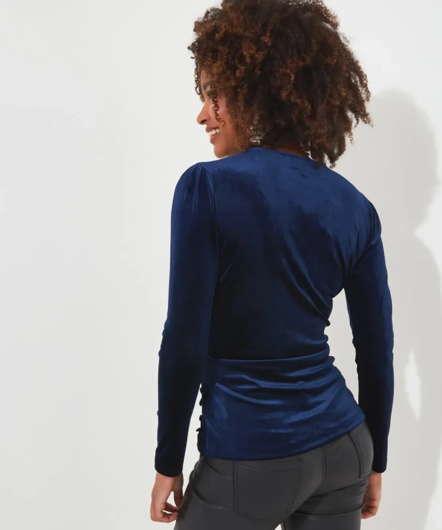 Roxanna Wrap Velour Top