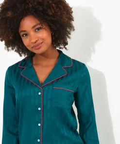 Satin Stripe Pyjama Top