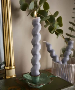 Set Of 3 Chunky Twist Taper Candle