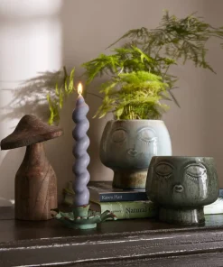 Set Of 3 Chunky Twist Taper Candle