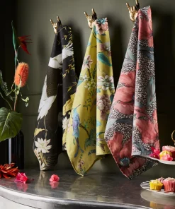 Set Of 3 Dramatic Design Print Teatowels