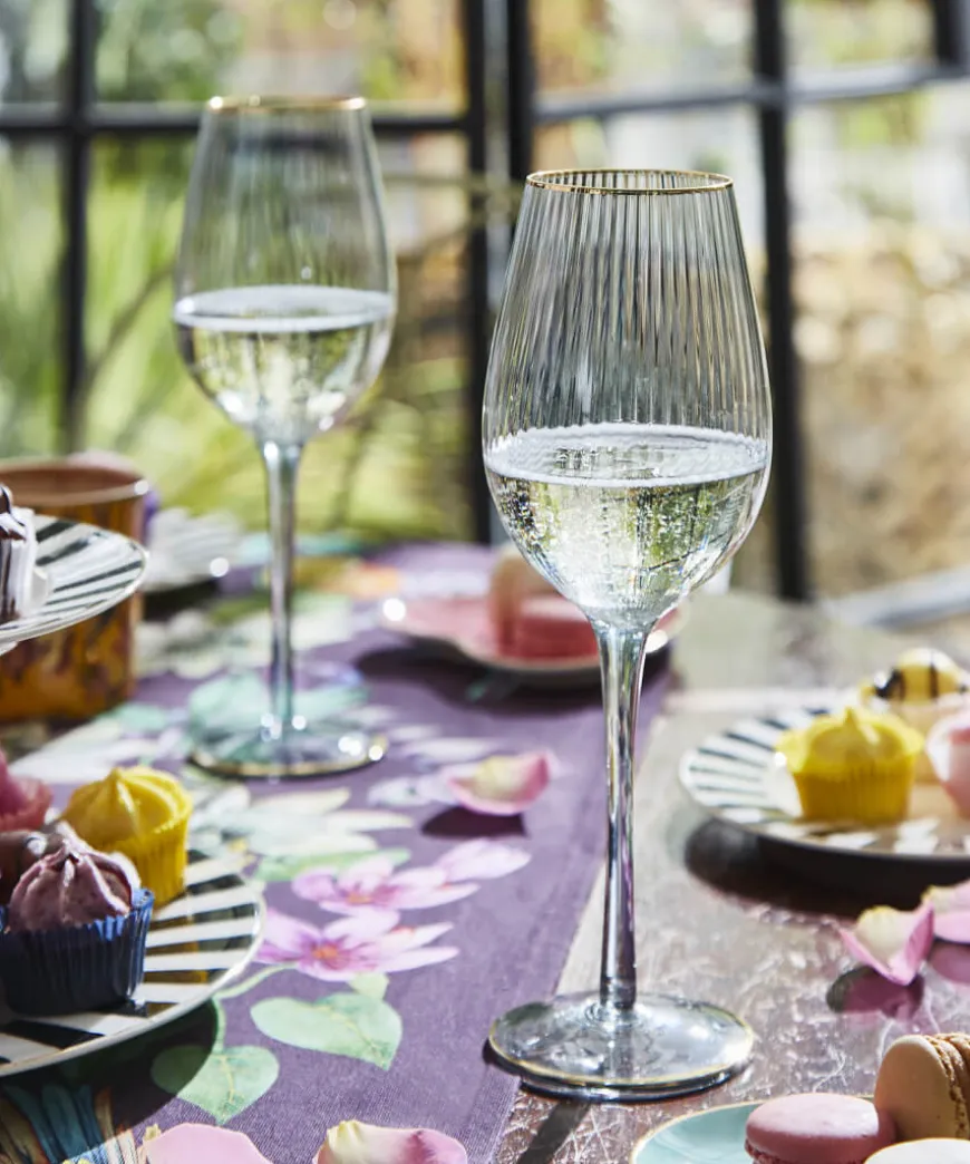 Set Of 4 Elegant Smokey Grey Glasses
