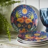 Set Of 4 Folk Floral Side Plates