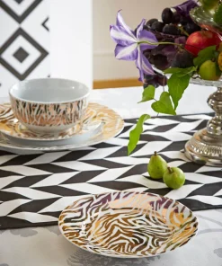 Set Of 4 Gold Metallic Zebra Side Plates