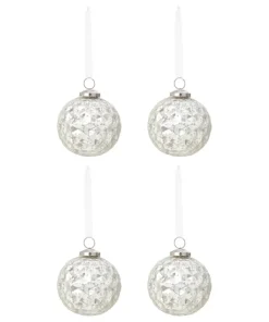 Set Of 4 Honeycomb Christmas Baubles