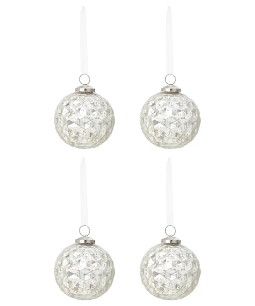 Set Of 4 Honeycomb Christmas Baubles