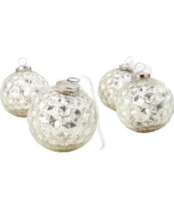 Set Of 4 Honeycomb Christmas Baubles