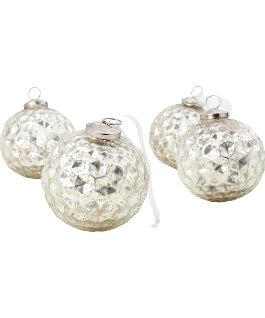 Set Of 4 Honeycomb Christmas Baubles