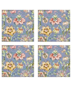 Set Of 4 Nostalgic Nouveau Cotton Napkins
