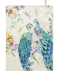 Set Of 3 Nouveau Print Teatowels