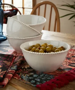 Set Of 4 Organic Beaded Bowls