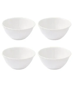 Set Of 4 Organic Beaded Bowls