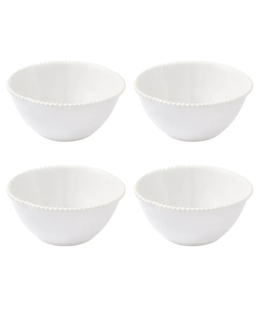 Set Of 4 Organic Beaded Bowls