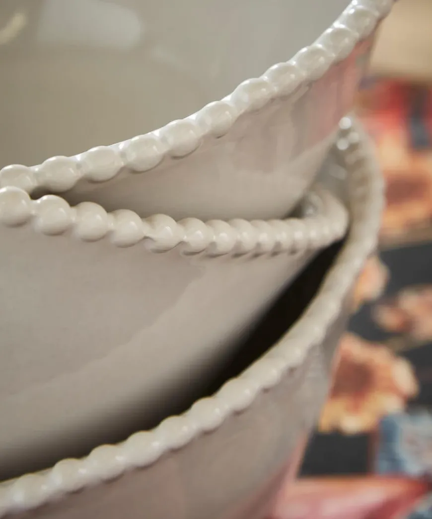 Set Of 4 Organic Beaded Bowls