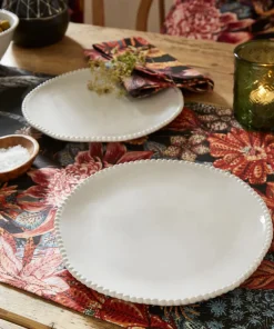Set Of 4 Organic Beaded Side Plates