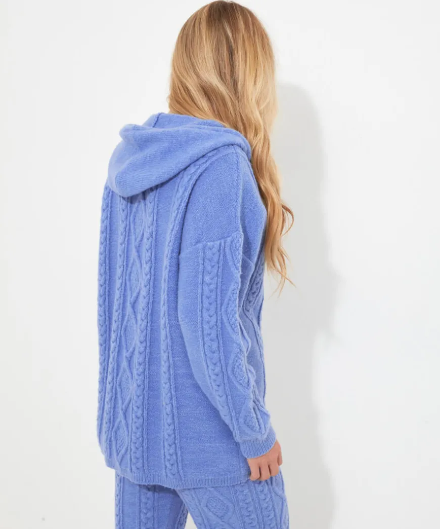 Sloe Joes Cable Knit Hoody