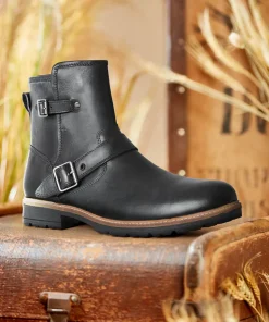 Snake Pass Leather Biker Boots