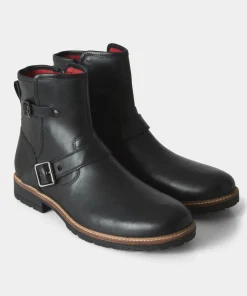 Snake Pass Leather Biker Boots
