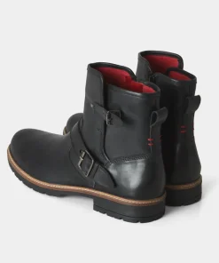 Snake Pass Leather Biker Boots