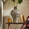 Tall Textured Pattern Glazed Vase