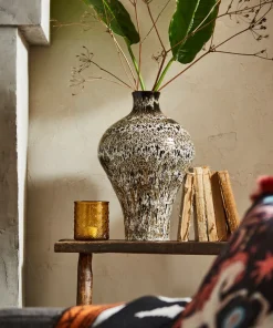 Tall Textured Pattern Glazed Vase