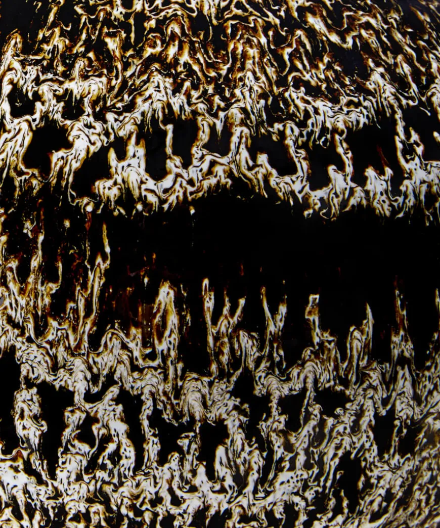 Tall Textured Pattern Glazed Vase