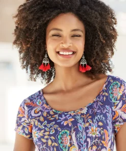 Temple Tree Tassel Earrings