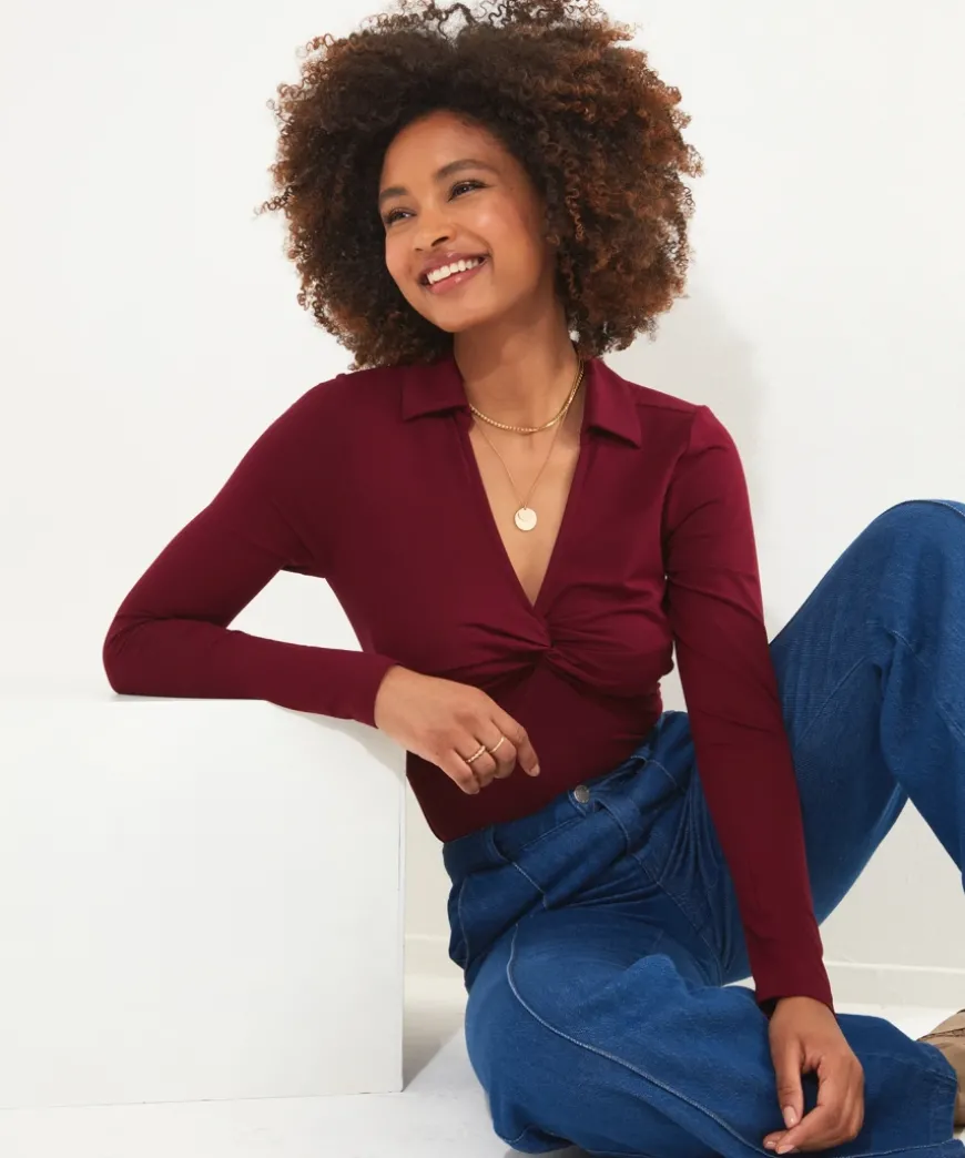 Twist Front Jersey Top