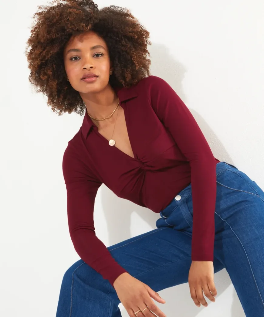 Twist Front Jersey Top