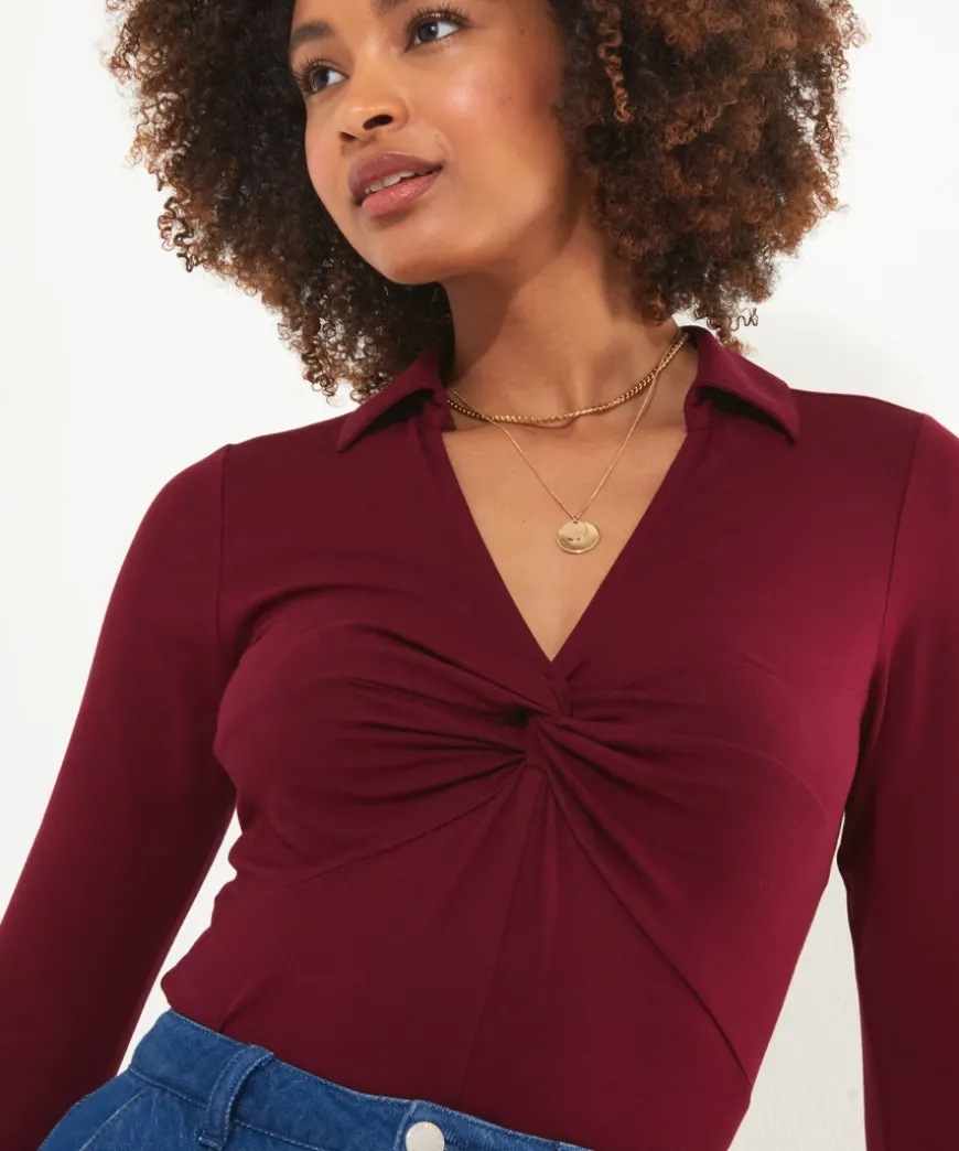 Twist Front Jersey Top