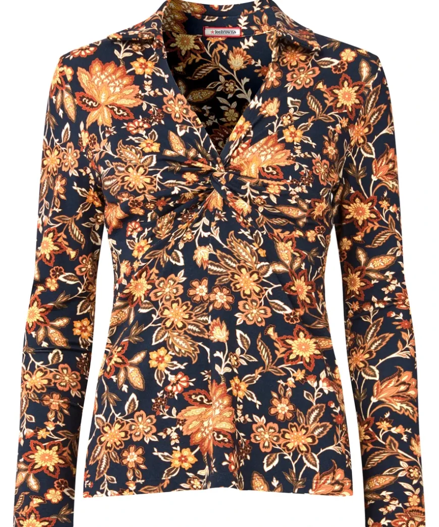 Twist Front Printed Jersey Top