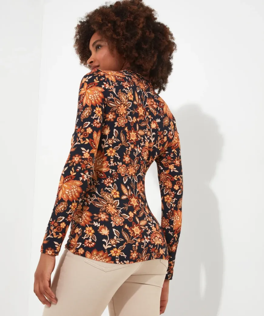 Twist Front Printed Jersey Top