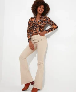Twist Front Printed Jersey Top