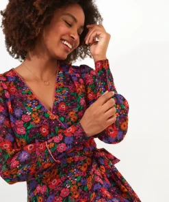 Vibrant Vibes Wrap Dress