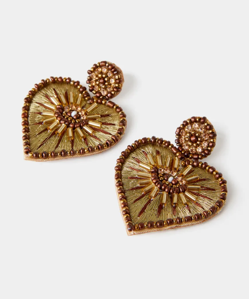 Warm Heart Beaded Earrings
